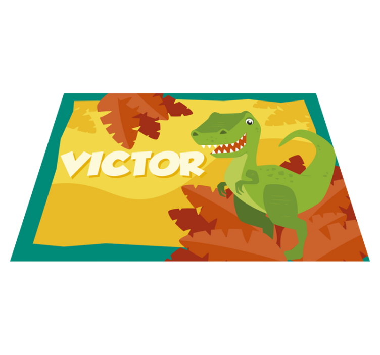 Dinosaur vinyl rug with name - TenStickers