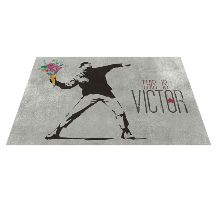 Personalized Bouquet custom vinyl rug - TenStickers