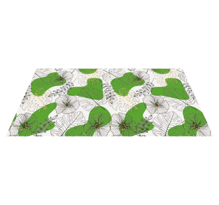 Tropical Monstera vinyl rug flowers - TenStickers