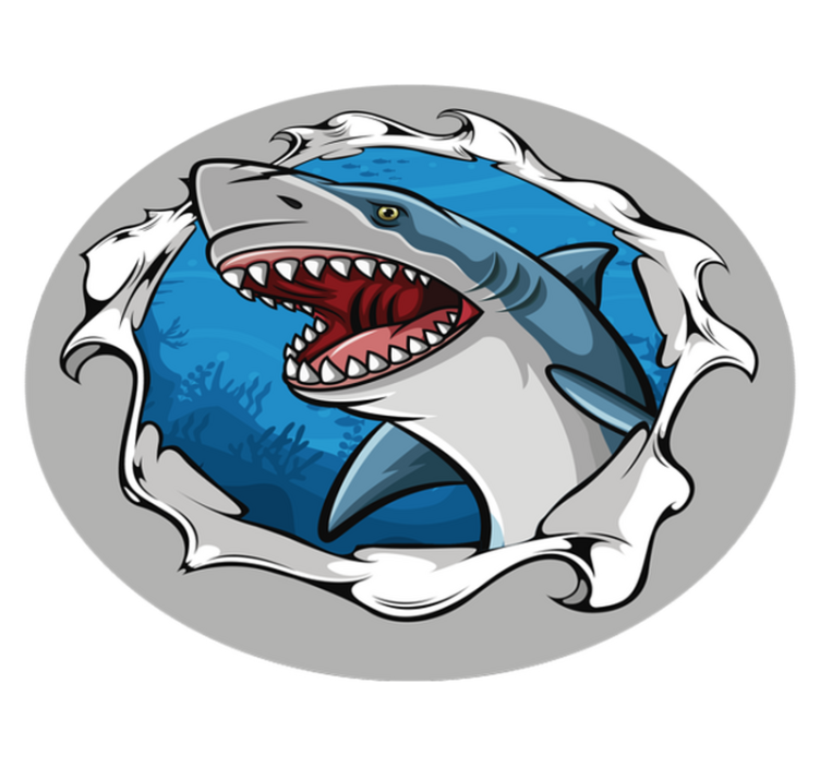 Big shark 3D animal vinyl rug - TenStickers