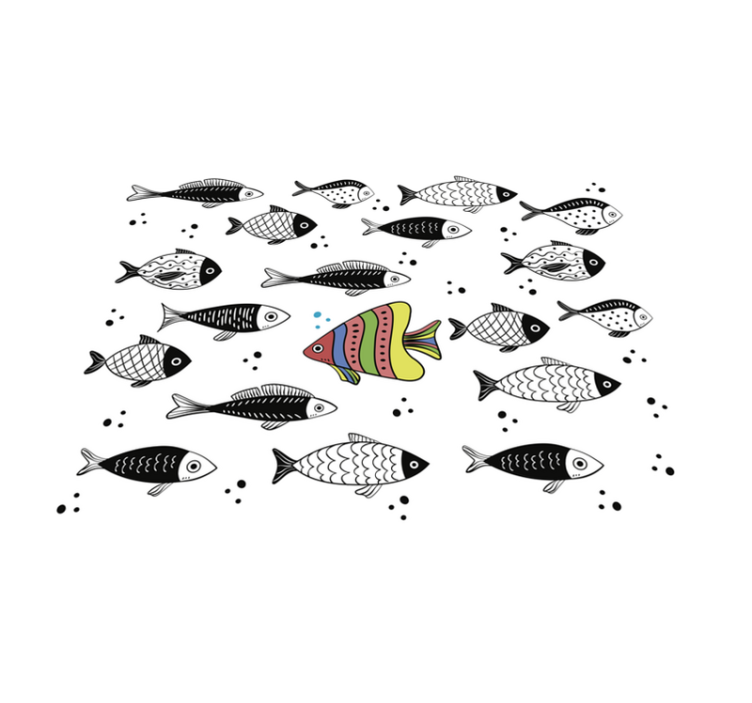 Fish Pattern animal vinyl rug - TenStickers