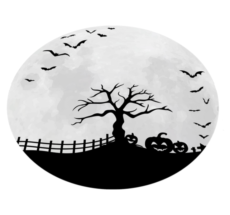 Halloween vinyl rug spooky halloween scene - TenStickers