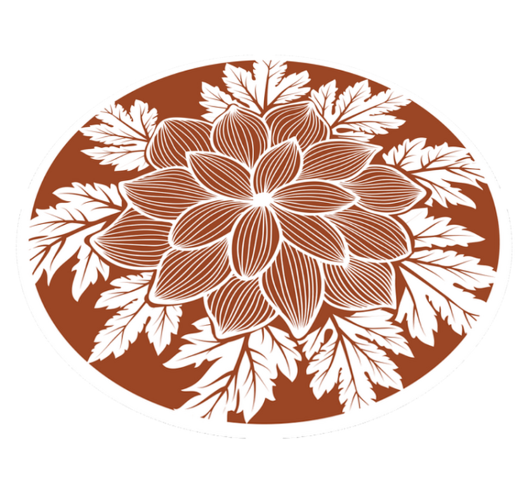 Botanical Motif Centerpiece vinyl rug flowers - TenStickers