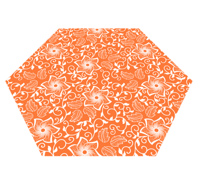 Floral Ornament vinyl rug flowers - TenStickers