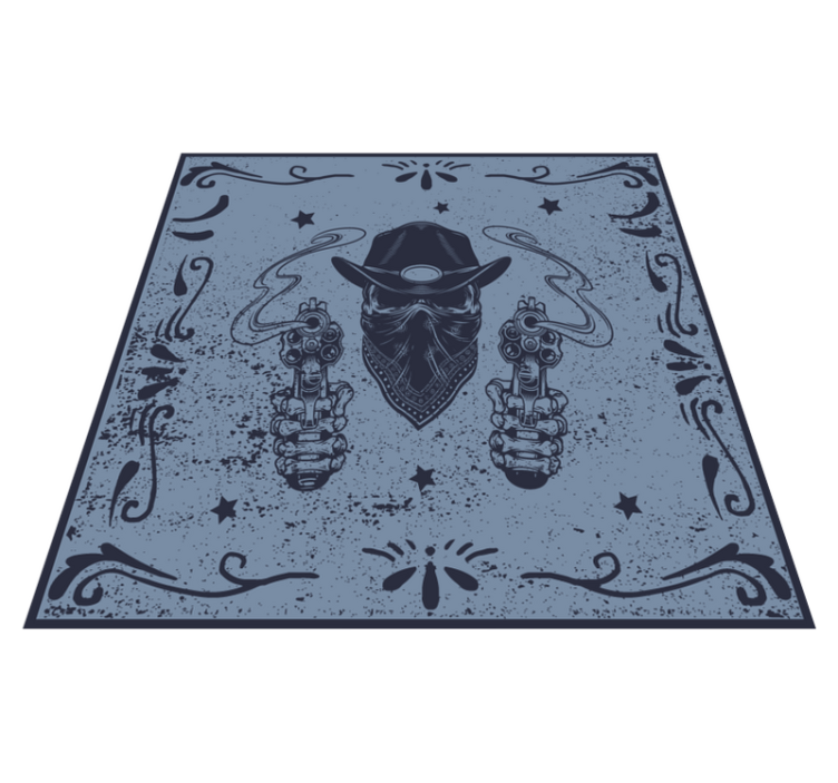Cowboy Duel Imagery vinyl rug gaming - TenStickers
