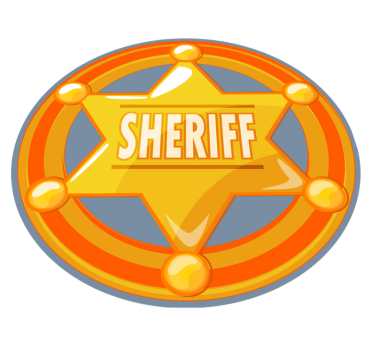 Sheriff Badge vinyl rug gaming - TenStickers