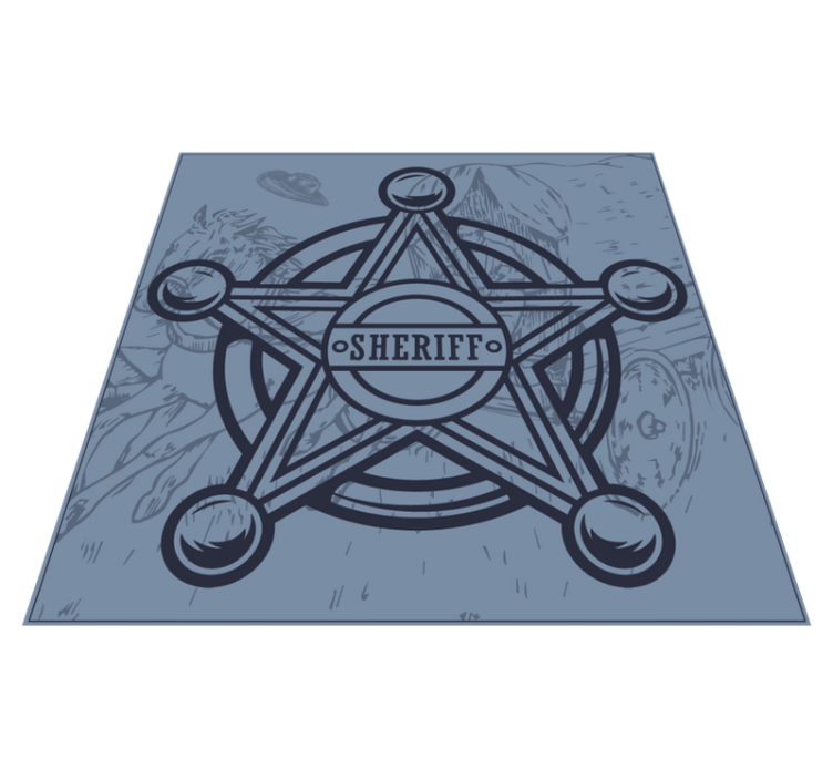 Sheriff Badge Emblem vinyl rug gaming - TenStickers