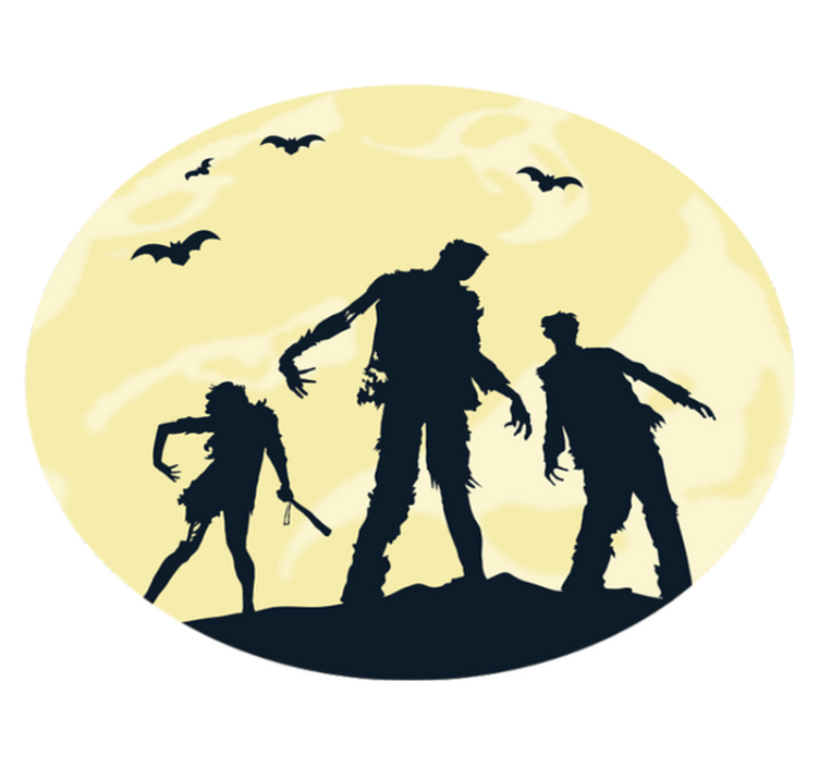 Halloween vinyl rug with spooky silhouettes - TenStickers