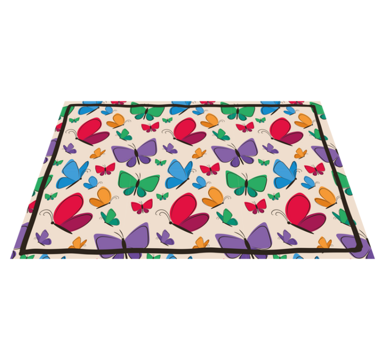 Butterfly Abundance vinyl rug flowers - TenStickers