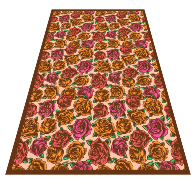 Colorful  floral vinyl rug - TenStickers