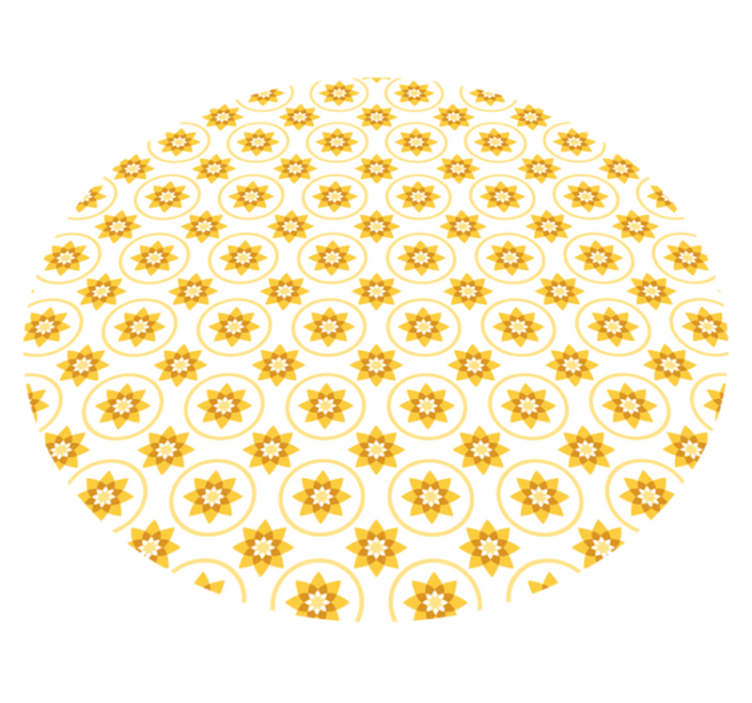 Yellow Floral Concept vinyl rug flowers - TenStickers