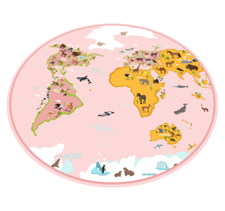 Educational Cartography world map vinyl rug - TenStickers