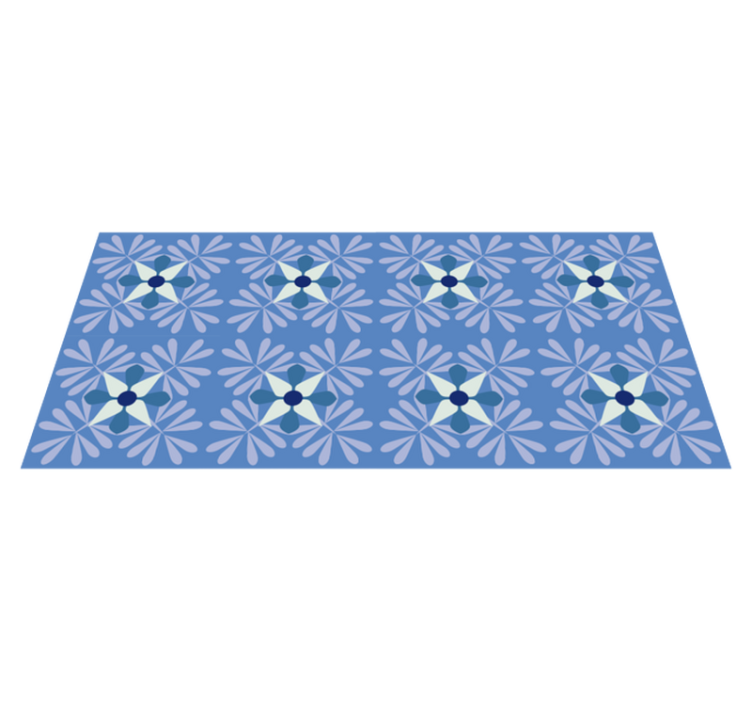 Floral Symmetry Pattern vinyl rug flowers - TenStickers