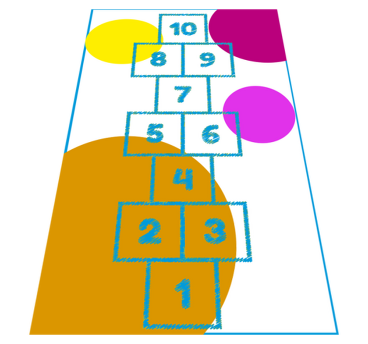 Hopscotch Graphic vinyl rug gaming - TenStickers