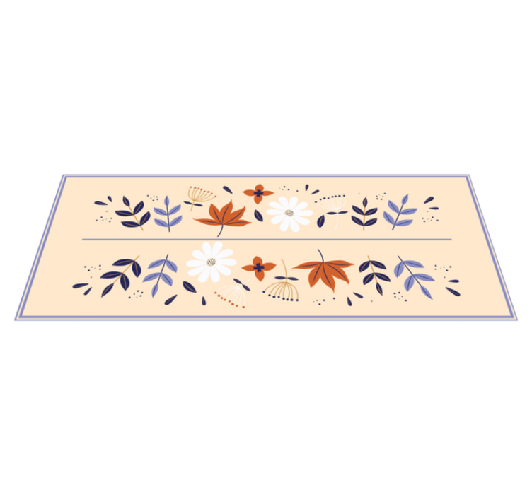 Botanical Motif Ensemble vinyl rug flowers - TenStickers