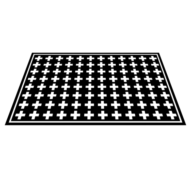 Cross Pattern Design geometric vinyl rug - TenStickers