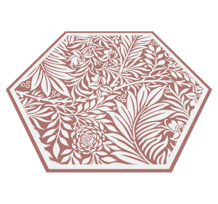 Floral Symmetry Hexagon vinyl rug flowers - TenStickers