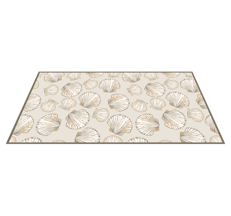 Gilded Seashells vinyl rug flowers - TenStickers