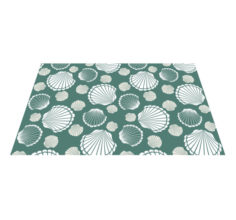 Sea Shell Patterns kitchen vinyl rug - TenStickers