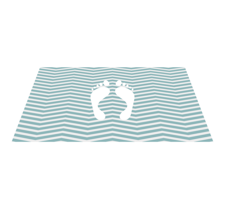Barred Footprint striped vinyl rug - TenStickers