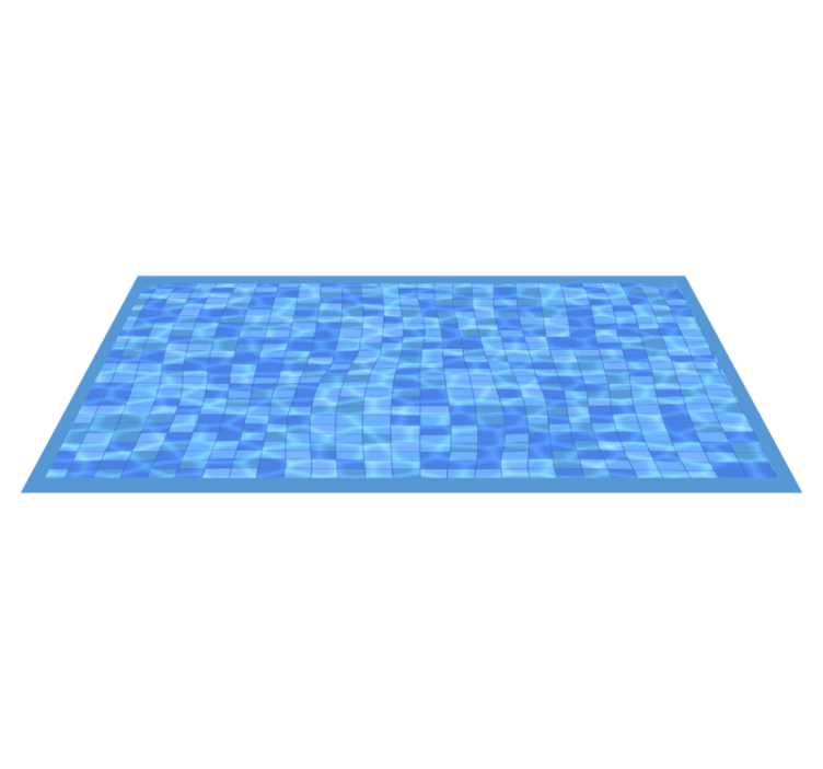 Wavy Blue Mosaic vinyl rug - TenStickers