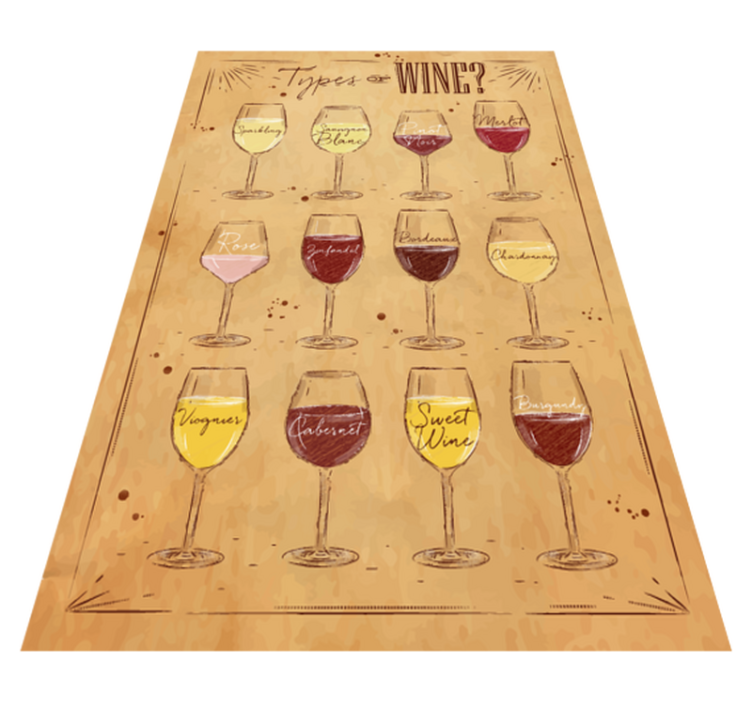 type of wines beige custom rug - TenStickers