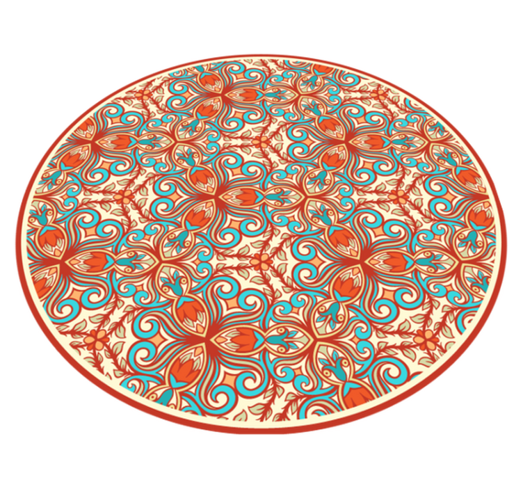 Ornate Circular Pattern mandala vinyl rug - TenStickers