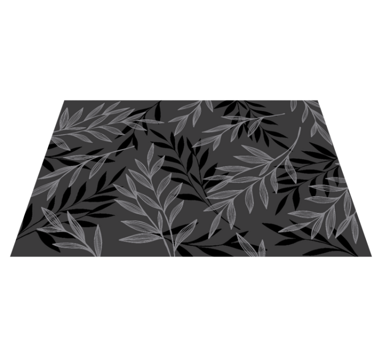 Leafy Silhouette vinyl rug flowers - TenStickers