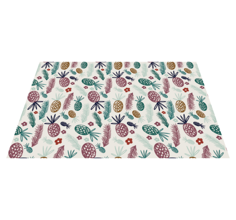 Tropical Fruit Motif vinyl rug flowers - TenStickers