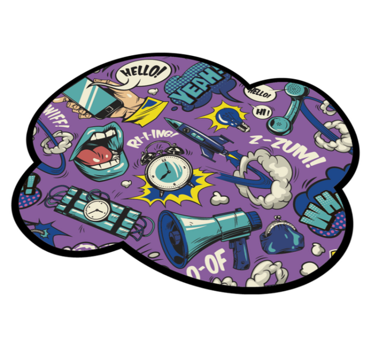 Comic Sound Effects vinyl rug gaming - TenStickers