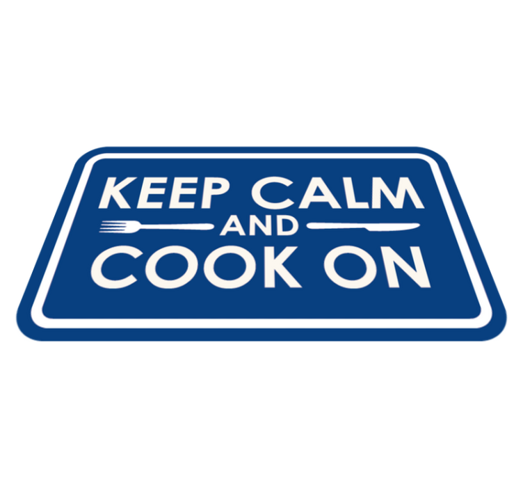 Keep Calm Cook custom vinyl rug - TenStickers