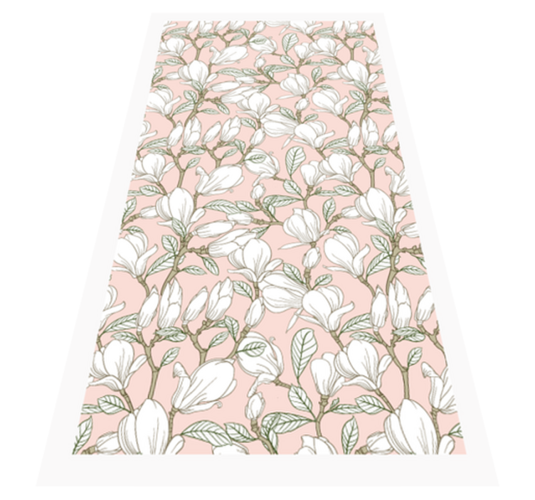 Floral Illustration vinyl rug flowers - TenStickers