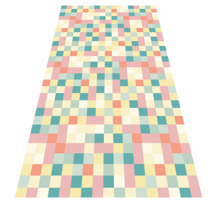 Multicolor Grid striped vinyl rug - TenStickers