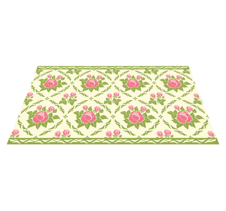 Floral Rose Pattern vinyl rug flowers - TenStickers