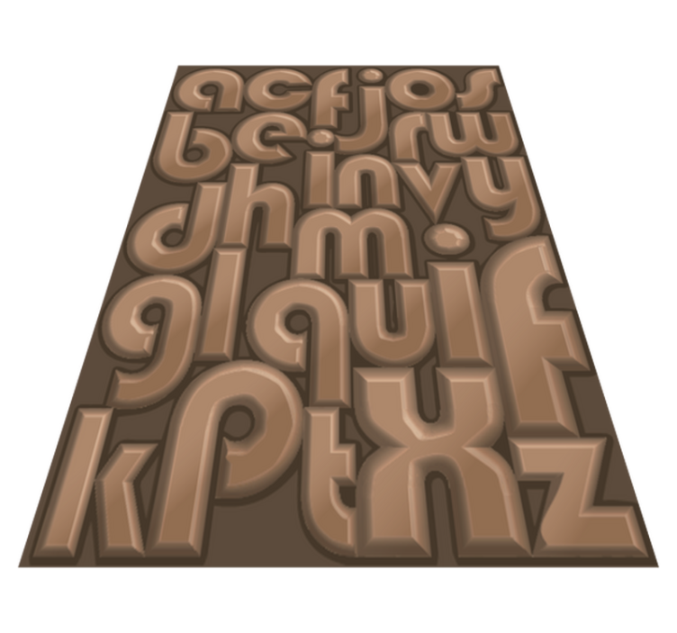 Chocolate Letters alphabet vinyl rug - TenStickers