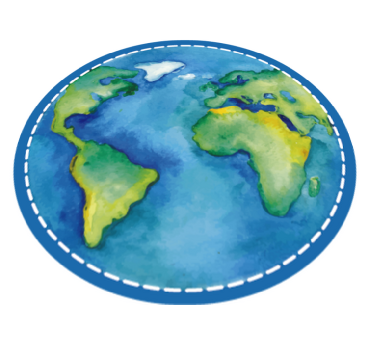 Educational Globe world map vinyl rug - TenStickers