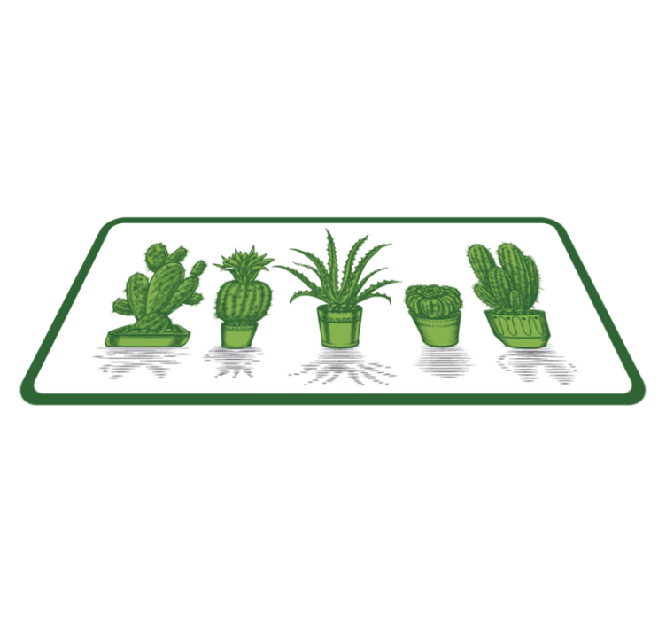 Cactus Collection vinyl rug flowers - TenStickers