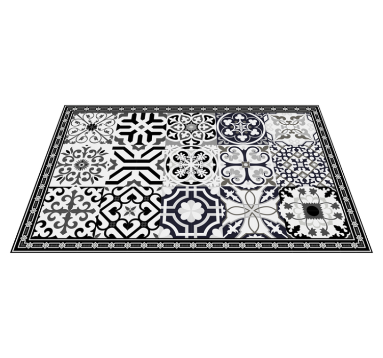 Black cement tails tile carpet - TenStickers