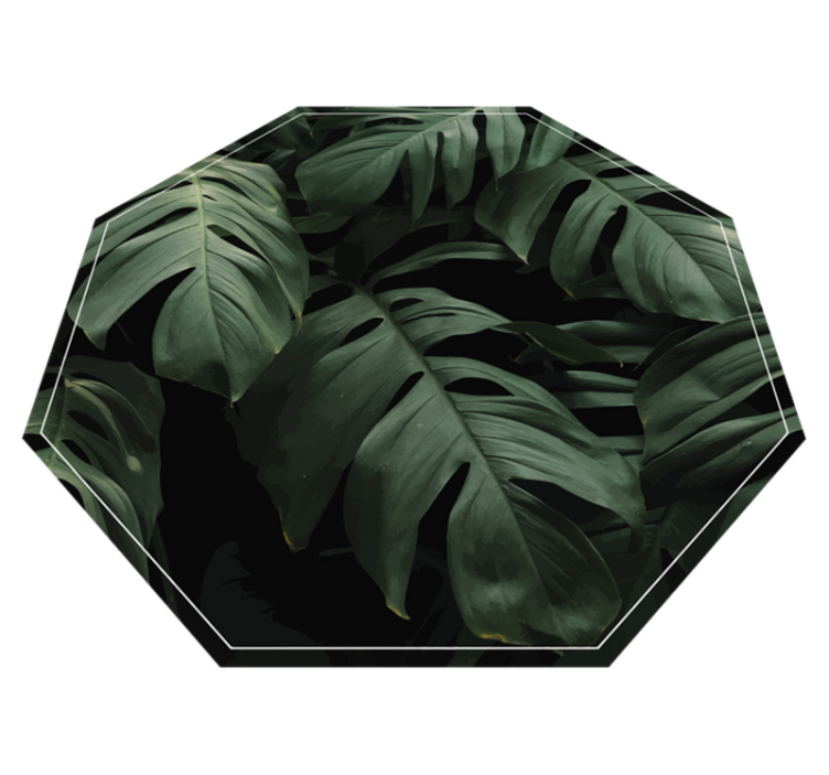 Monstera leaves floral rug - TenStickers