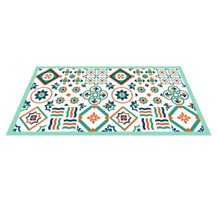 Vibrant Pattern kitchen vinyl rug - TenStickers