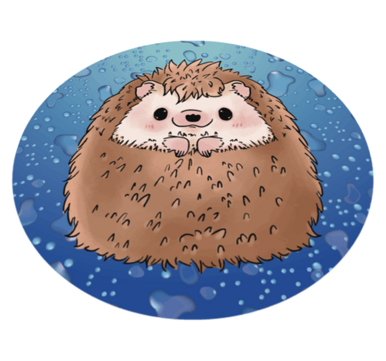 Adorable Hedgehog Illustration kids vinyl rug - TenStickers