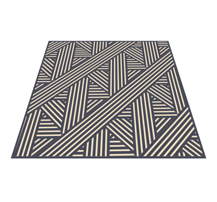 White and beige blue striped vinyl rug - TenStickers