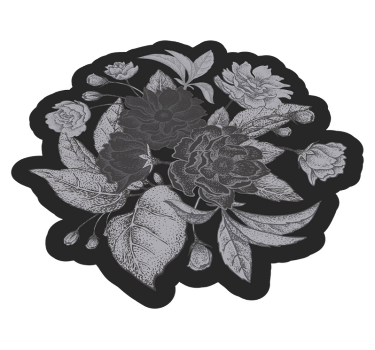 Floral Contour Display vinyl rug flowers - TenStickers