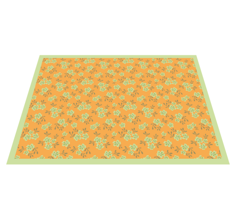 Floral Motif Surface vinyl rug flowers - TenStickers