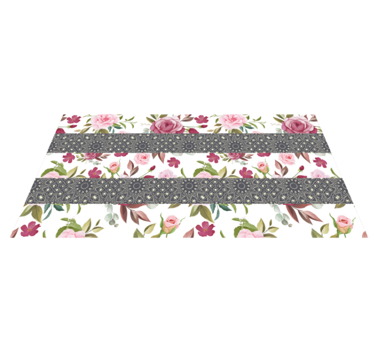 Floral Runner vinyl rug flowers - TenStickers