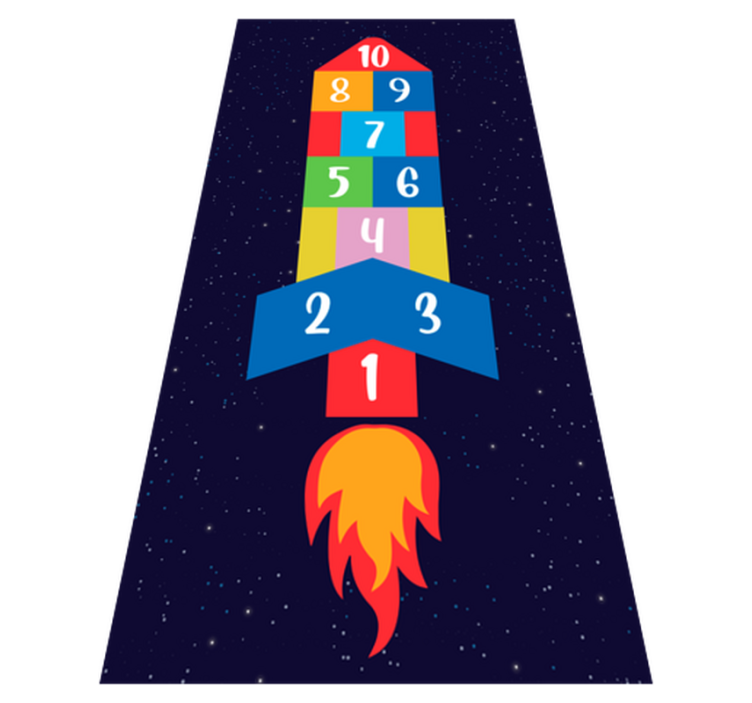 Space Hopscotch vinyl rug gaming - TenStickers