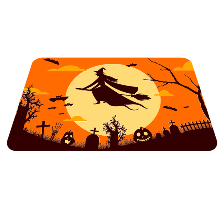 Halloween vinyl rug spooky halloween silhouette - TenStickers