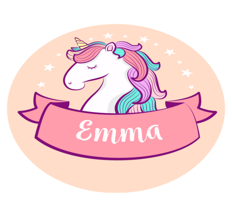 Personalized Unicorn custom vinyl rug - TenStickers