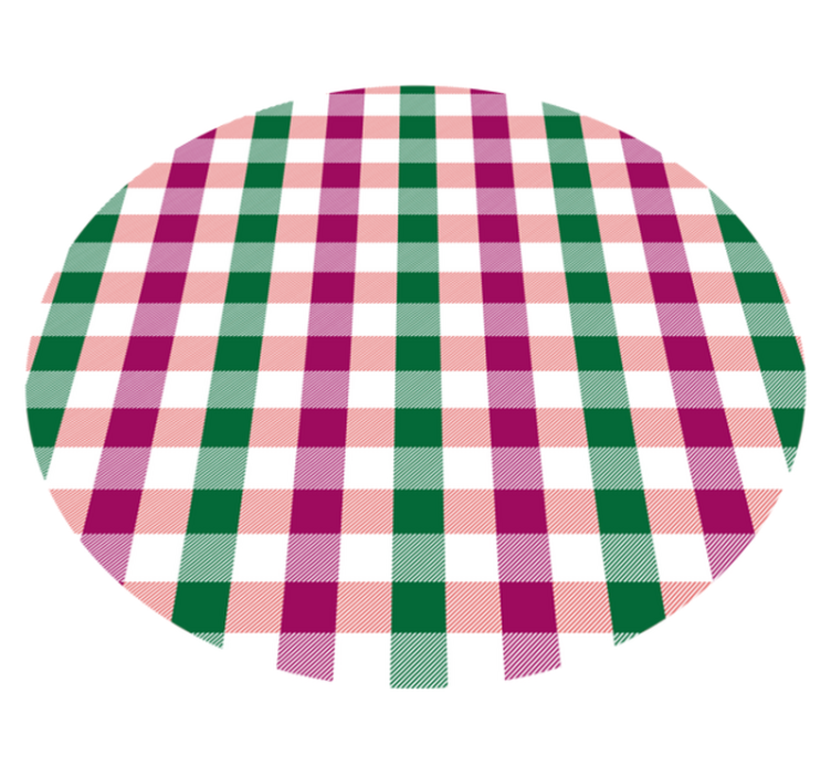 Checkered Circular Pattern striped vinyl rug - TenStickers