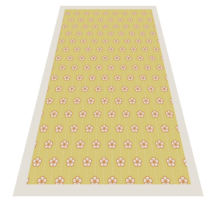 Floral Kitchen Accessory vinyl rug flowers - TenStickers